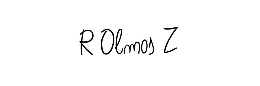 You should practise on your own different ways (Angelique-Rose-font-FFP) to write your name (R Olmos Z) in signature. don't let someone else do it for you. R Olmos Z signature style 5 images and pictures png