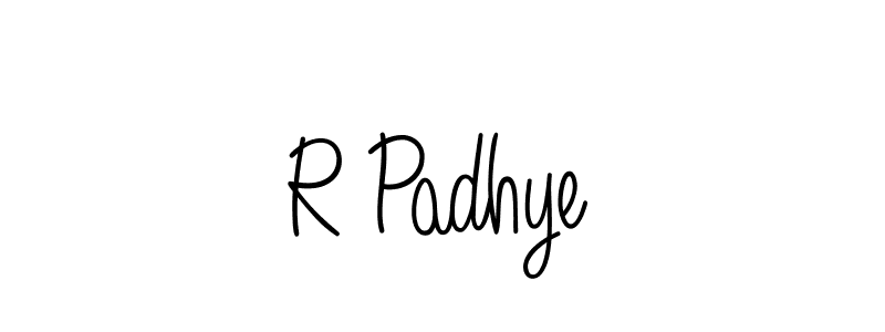 You should practise on your own different ways (Angelique-Rose-font-FFP) to write your name (R Padhye) in signature. don't let someone else do it for you. R Padhye signature style 5 images and pictures png