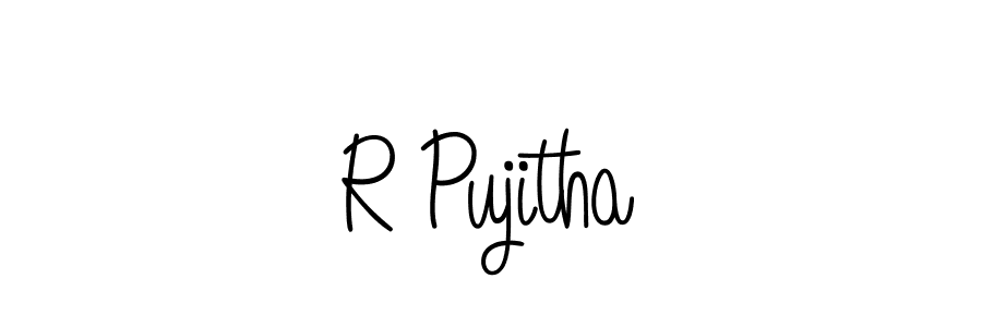 Design your own signature with our free online signature maker. With this signature software, you can create a handwritten (Angelique-Rose-font-FFP) signature for name R Pujitha. R Pujitha signature style 5 images and pictures png