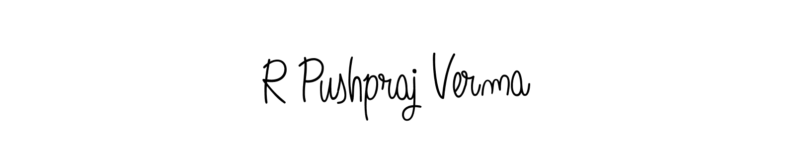 How to make R Pushpraj Verma name signature. Use Angelique-Rose-font-FFP style for creating short signs online. This is the latest handwritten sign. R Pushpraj Verma signature style 5 images and pictures png