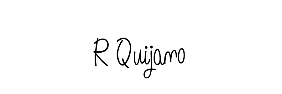 How to make R Quijano name signature. Use Angelique-Rose-font-FFP style for creating short signs online. This is the latest handwritten sign. R Quijano signature style 5 images and pictures png