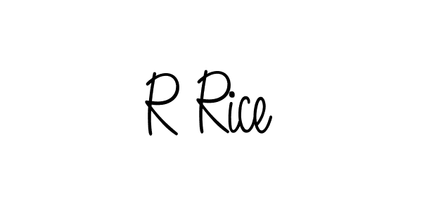 You should practise on your own different ways (Angelique-Rose-font-FFP) to write your name (R Rice) in signature. don't let someone else do it for you. R Rice signature style 5 images and pictures png