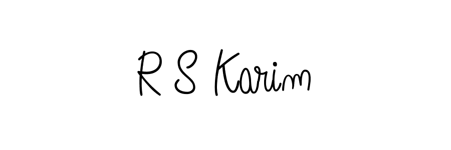 Use a signature maker to create a handwritten signature online. With this signature software, you can design (Angelique-Rose-font-FFP) your own signature for name R S Karim. R S Karim signature style 5 images and pictures png