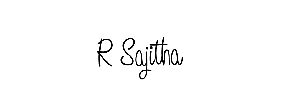 if you are searching for the best signature style for your name R Sajitha. so please give up your signature search. here we have designed multiple signature styles  using Angelique-Rose-font-FFP. R Sajitha signature style 5 images and pictures png