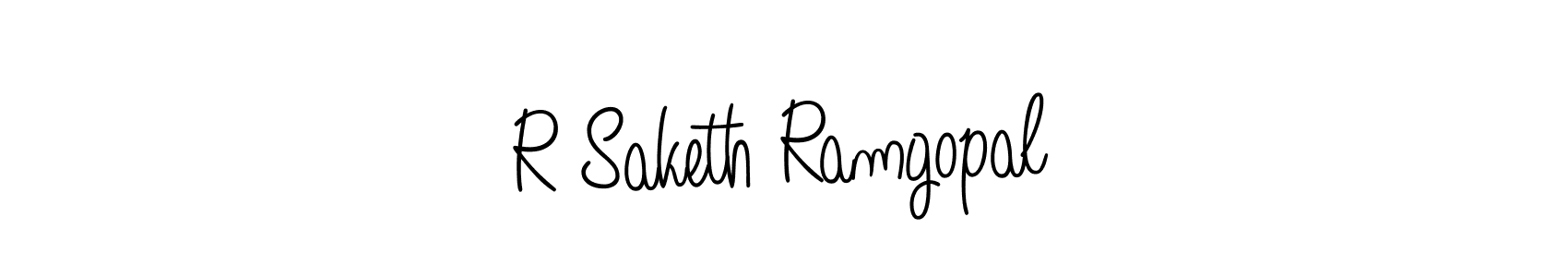 How to make R Saketh Ramgopal name signature. Use Angelique-Rose-font-FFP style for creating short signs online. This is the latest handwritten sign. R Saketh Ramgopal signature style 5 images and pictures png