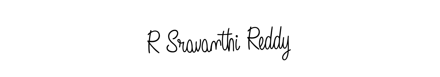 Make a beautiful signature design for name R Sravanthi Reddy. With this signature (Angelique-Rose-font-FFP) style, you can create a handwritten signature for free. R Sravanthi Reddy signature style 5 images and pictures png