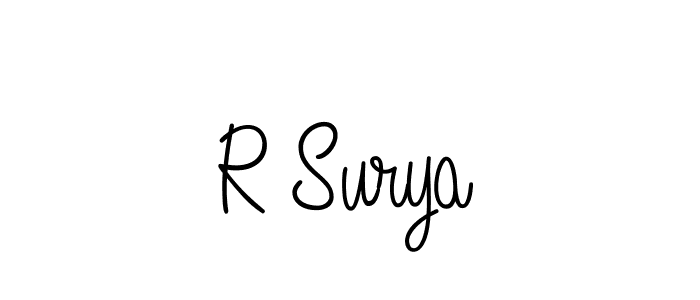 Use a signature maker to create a handwritten signature online. With this signature software, you can design (Angelique-Rose-font-FFP) your own signature for name R Surya. R Surya signature style 5 images and pictures png
