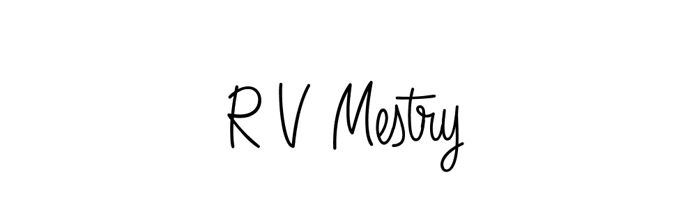 How to make R V Mestry signature? Angelique-Rose-font-FFP is a professional autograph style. Create handwritten signature for R V Mestry name. R V Mestry signature style 5 images and pictures png