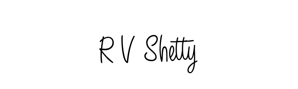 if you are searching for the best signature style for your name R V Shetty. so please give up your signature search. here we have designed multiple signature styles  using Angelique-Rose-font-FFP. R V Shetty signature style 5 images and pictures png