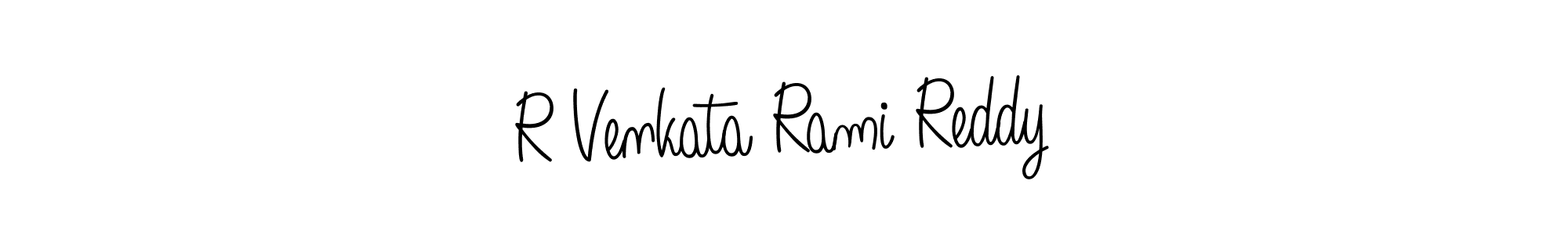 How to make R Venkata Rami Reddy name signature. Use Angelique-Rose-font-FFP style for creating short signs online. This is the latest handwritten sign. R Venkata Rami Reddy signature style 5 images and pictures png