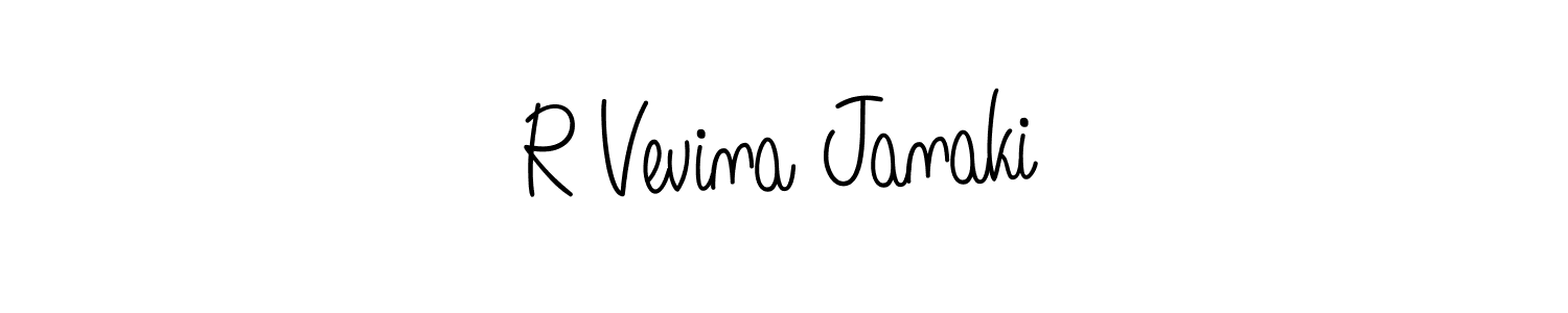 Create a beautiful signature design for name R Vevina Janaki. With this signature (Angelique-Rose-font-FFP) fonts, you can make a handwritten signature for free. R Vevina Janaki signature style 5 images and pictures png