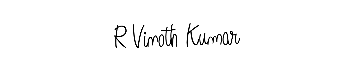 Make a beautiful signature design for name R Vinoth Kumar. With this signature (Angelique-Rose-font-FFP) style, you can create a handwritten signature for free. R Vinoth Kumar signature style 5 images and pictures png