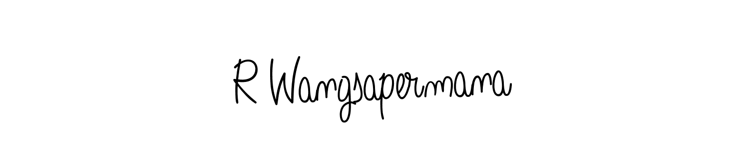 Use a signature maker to create a handwritten signature online. With this signature software, you can design (Angelique-Rose-font-FFP) your own signature for name R Wangsapermana. R Wangsapermana signature style 5 images and pictures png