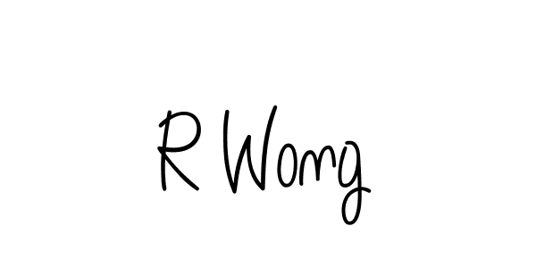 The best way (Angelique-Rose-font-FFP) to make a short signature is to pick only two or three words in your name. The name R Wong include a total of six letters. For converting this name. R Wong signature style 5 images and pictures png
