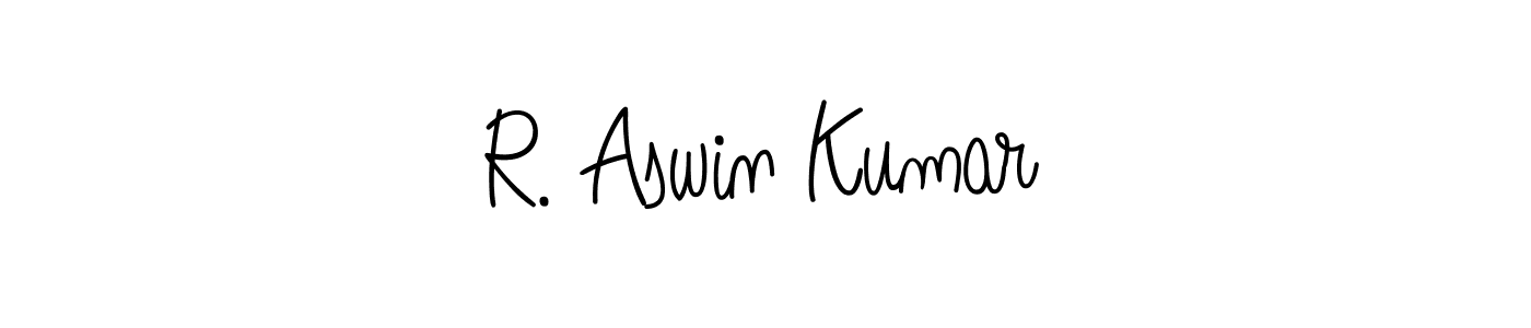 Use a signature maker to create a handwritten signature online. With this signature software, you can design (Angelique-Rose-font-FFP) your own signature for name R. Aswin Kumar. R. Aswin Kumar signature style 5 images and pictures png