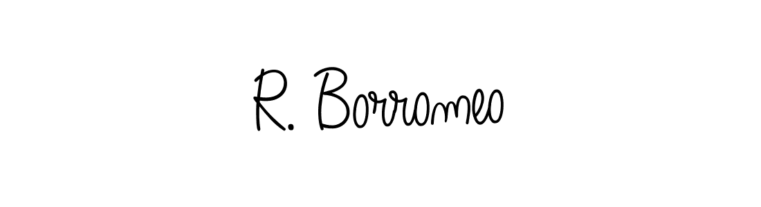 Design your own signature with our free online signature maker. With this signature software, you can create a handwritten (Angelique-Rose-font-FFP) signature for name R. Borromeo. R. Borromeo signature style 5 images and pictures png