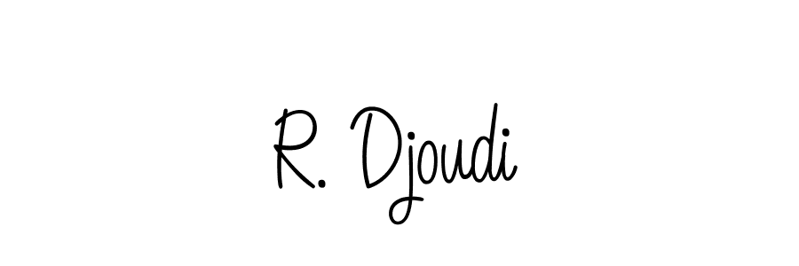 You should practise on your own different ways (Angelique-Rose-font-FFP) to write your name (R. Djoudi) in signature. don't let someone else do it for you. R. Djoudi signature style 5 images and pictures png