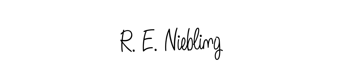 Make a beautiful signature design for name R. E. Niebling. With this signature (Angelique-Rose-font-FFP) style, you can create a handwritten signature for free. R. E. Niebling signature style 5 images and pictures png