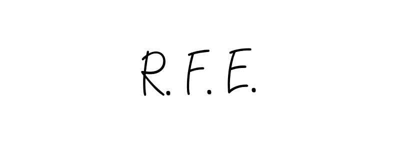 Use a signature maker to create a handwritten signature online. With this signature software, you can design (Angelique-Rose-font-FFP) your own signature for name R. F. E.. R. F. E. signature style 5 images and pictures png