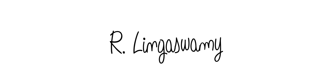 Use a signature maker to create a handwritten signature online. With this signature software, you can design (Angelique-Rose-font-FFP) your own signature for name R. Lingaswamy. R. Lingaswamy signature style 5 images and pictures png