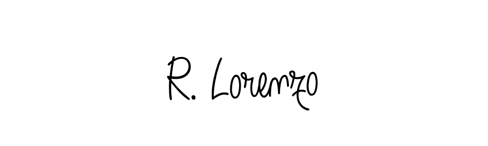 The best way (Angelique-Rose-font-FFP) to make a short signature is to pick only two or three words in your name. The name R. Lorenzo include a total of six letters. For converting this name. R. Lorenzo signature style 5 images and pictures png