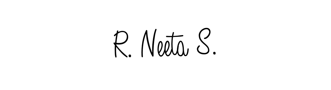 Use a signature maker to create a handwritten signature online. With this signature software, you can design (Angelique-Rose-font-FFP) your own signature for name R. Neeta S.. R. Neeta S. signature style 5 images and pictures png