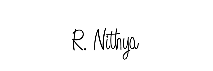 Design your own signature with our free online signature maker. With this signature software, you can create a handwritten (Angelique-Rose-font-FFP) signature for name R. Nithya. R. Nithya signature style 5 images and pictures png