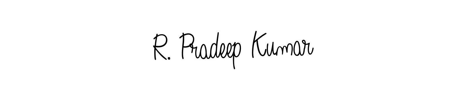The best way (Angelique-Rose-font-FFP) to make a short signature is to pick only two or three words in your name. The name R. Pradeep Kumar include a total of six letters. For converting this name. R. Pradeep Kumar signature style 5 images and pictures png
