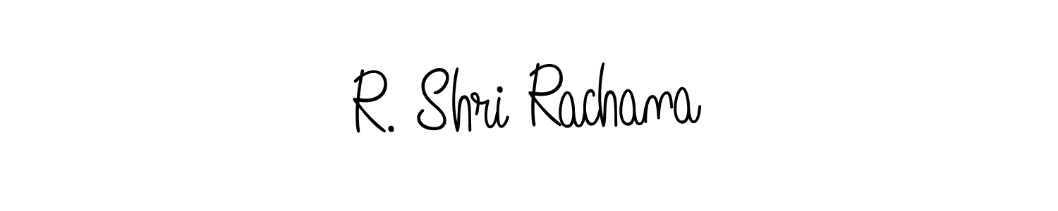 The best way (Angelique-Rose-font-FFP) to make a short signature is to pick only two or three words in your name. The name R. Shri Rachana include a total of six letters. For converting this name. R. Shri Rachana signature style 5 images and pictures png