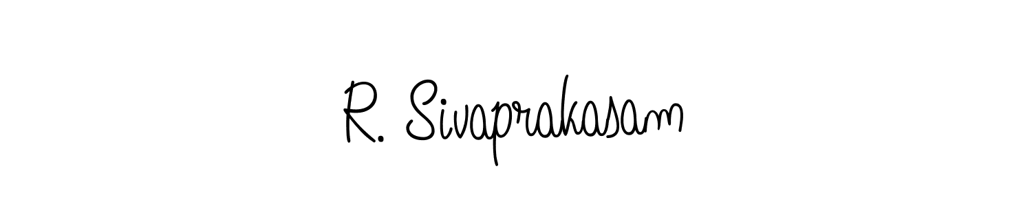 You should practise on your own different ways (Angelique-Rose-font-FFP) to write your name (R. Sivaprakasam) in signature. don't let someone else do it for you. R. Sivaprakasam signature style 5 images and pictures png