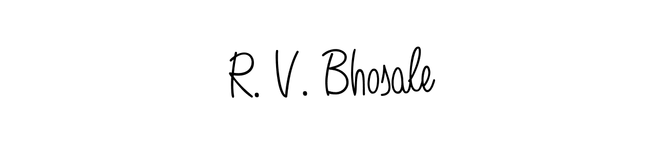 You should practise on your own different ways (Angelique-Rose-font-FFP) to write your name (R. V. Bhosale) in signature. don't let someone else do it for you. R. V. Bhosale signature style 5 images and pictures png