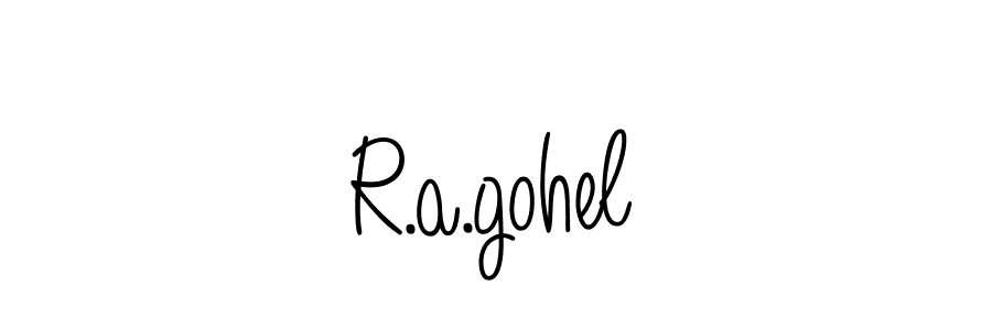 R.a.gohel stylish signature style. Best Handwritten Sign (Angelique-Rose-font-FFP) for my name. Handwritten Signature Collection Ideas for my name R.a.gohel. R.a.gohel signature style 5 images and pictures png