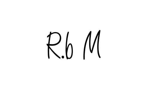 Design your own signature with our free online signature maker. With this signature software, you can create a handwritten (Angelique-Rose-font-FFP) signature for name R.b M. R.b M signature style 5 images and pictures png