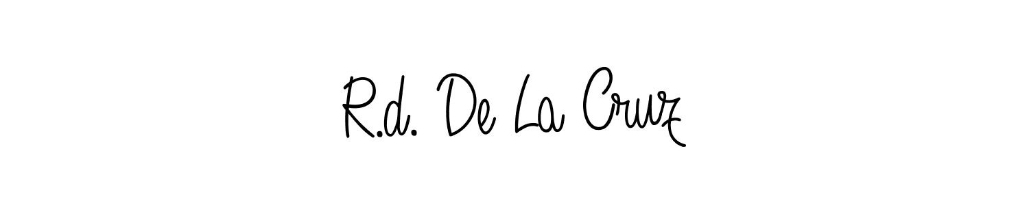 How to make R.d. De La Cruz name signature. Use Angelique-Rose-font-FFP style for creating short signs online. This is the latest handwritten sign. R.d. De La Cruz signature style 5 images and pictures png