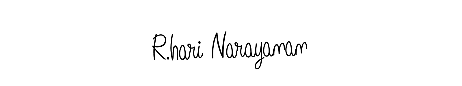 How to make R.hari Narayanan name signature. Use Angelique-Rose-font-FFP style for creating short signs online. This is the latest handwritten sign. R.hari Narayanan signature style 5 images and pictures png