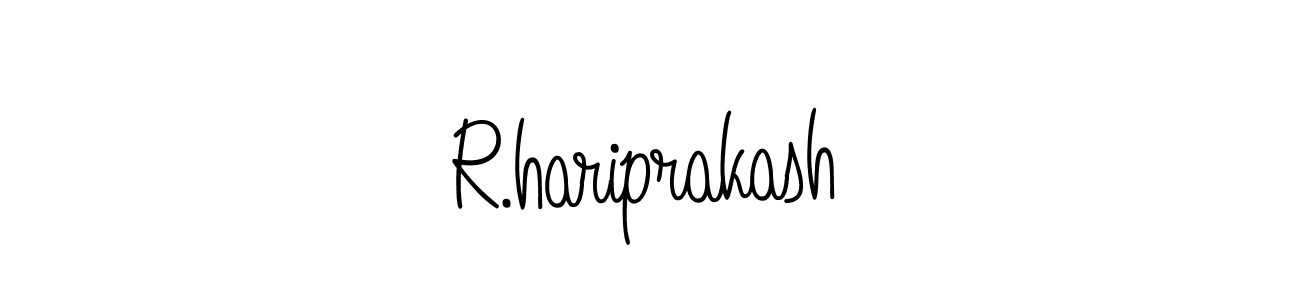 The best way (Angelique-Rose-font-FFP) to make a short signature is to pick only two or three words in your name. The name R.hariprakash include a total of six letters. For converting this name. R.hariprakash signature style 5 images and pictures png