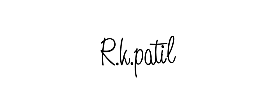 Make a beautiful signature design for name R.k.patil. With this signature (Angelique-Rose-font-FFP) style, you can create a handwritten signature for free. R.k.patil signature style 5 images and pictures png
