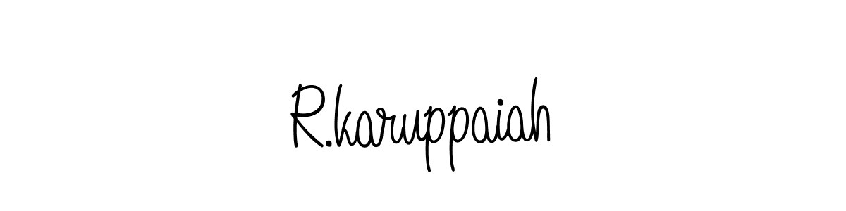 R.karuppaiah stylish signature style. Best Handwritten Sign (Angelique-Rose-font-FFP) for my name. Handwritten Signature Collection Ideas for my name R.karuppaiah. R.karuppaiah signature style 5 images and pictures png