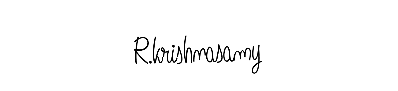 You should practise on your own different ways (Angelique-Rose-font-FFP) to write your name (R.krishnasamy) in signature. don't let someone else do it for you. R.krishnasamy signature style 5 images and pictures png