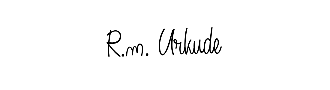 How to make R.m. Urkude signature? Angelique-Rose-font-FFP is a professional autograph style. Create handwritten signature for R.m. Urkude name. R.m. Urkude signature style 5 images and pictures png