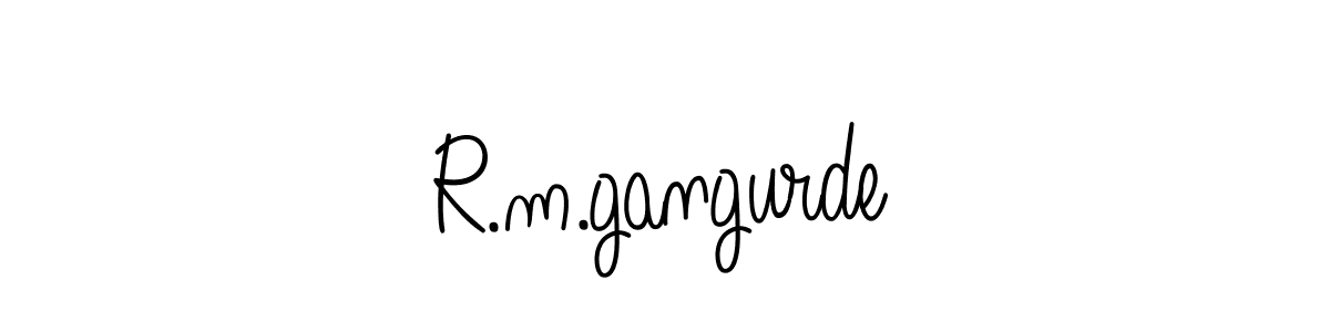Make a beautiful signature design for name R.m.gangurde. With this signature (Angelique-Rose-font-FFP) style, you can create a handwritten signature for free. R.m.gangurde signature style 5 images and pictures png