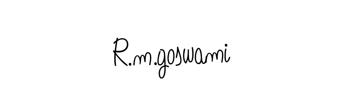 You should practise on your own different ways (Angelique-Rose-font-FFP) to write your name (R.m.goswami) in signature. don't let someone else do it for you. R.m.goswami signature style 5 images and pictures png