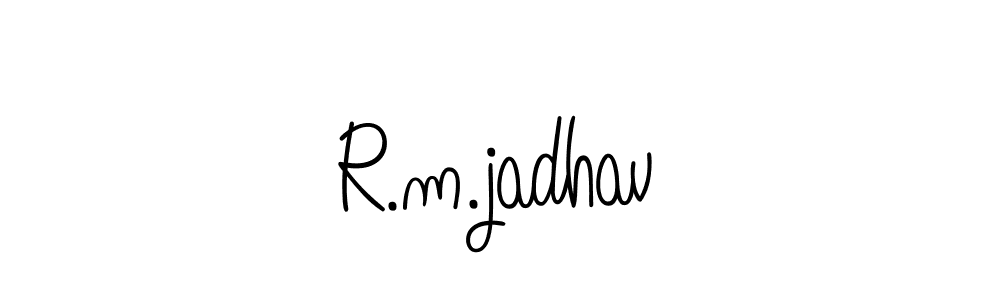 Make a beautiful signature design for name R.m.jadhav. With this signature (Angelique-Rose-font-FFP) style, you can create a handwritten signature for free. R.m.jadhav signature style 5 images and pictures png