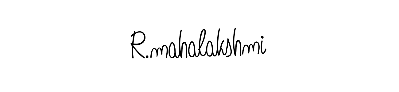 You should practise on your own different ways (Angelique-Rose-font-FFP) to write your name (R.mahalakshmi) in signature. don't let someone else do it for you. R.mahalakshmi signature style 5 images and pictures png