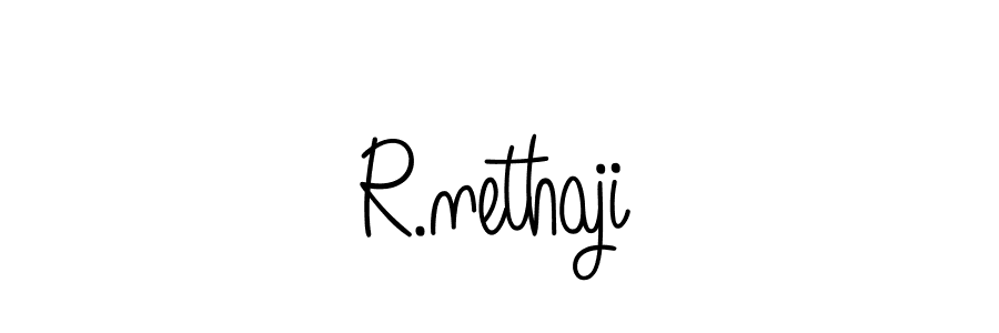 The best way (Angelique-Rose-font-FFP) to make a short signature is to pick only two or three words in your name. The name R.nethaji include a total of six letters. For converting this name. R.nethaji signature style 5 images and pictures png