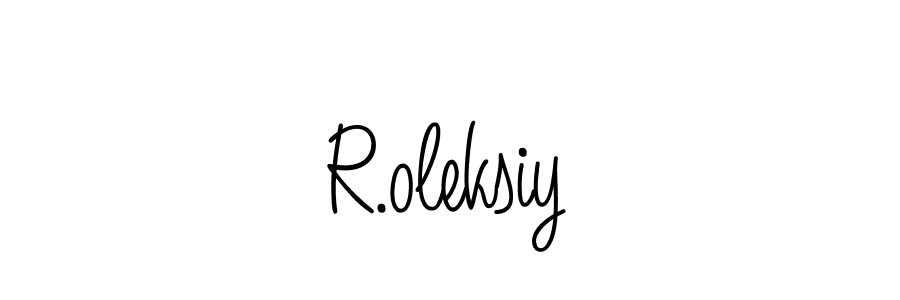 The best way (Angelique-Rose-font-FFP) to make a short signature is to pick only two or three words in your name. The name R.oleksiy include a total of six letters. For converting this name. R.oleksiy signature style 5 images and pictures png