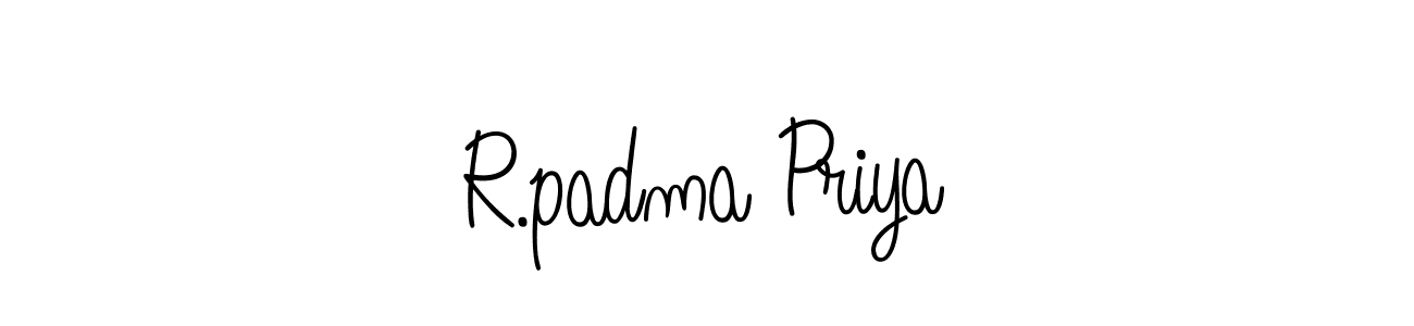 Make a beautiful signature design for name R.padma Priya. With this signature (Angelique-Rose-font-FFP) style, you can create a handwritten signature for free. R.padma Priya signature style 5 images and pictures png
