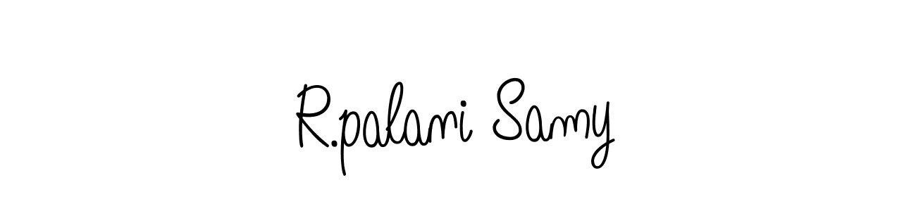 The best way (Angelique-Rose-font-FFP) to make a short signature is to pick only two or three words in your name. The name R.palani Samy include a total of six letters. For converting this name. R.palani Samy signature style 5 images and pictures png