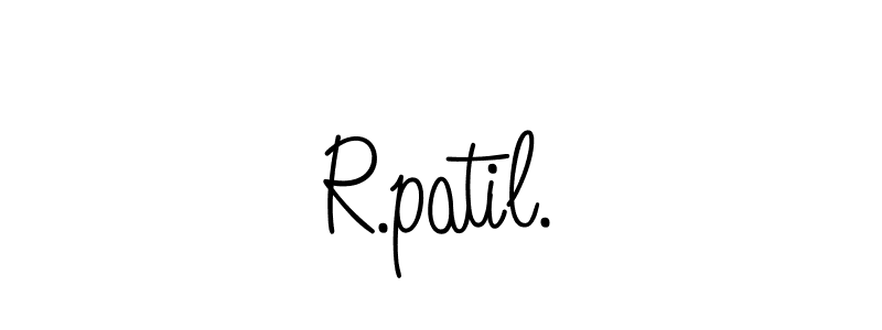 Use a signature maker to create a handwritten signature online. With this signature software, you can design (Angelique-Rose-font-FFP) your own signature for name R.patil.. R.patil. signature style 5 images and pictures png