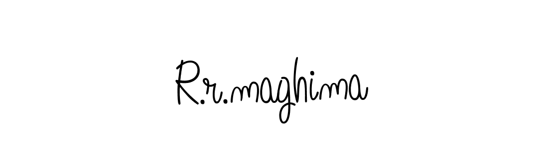 You should practise on your own different ways (Angelique-Rose-font-FFP) to write your name (R.r.maghima) in signature. don't let someone else do it for you. R.r.maghima signature style 5 images and pictures png